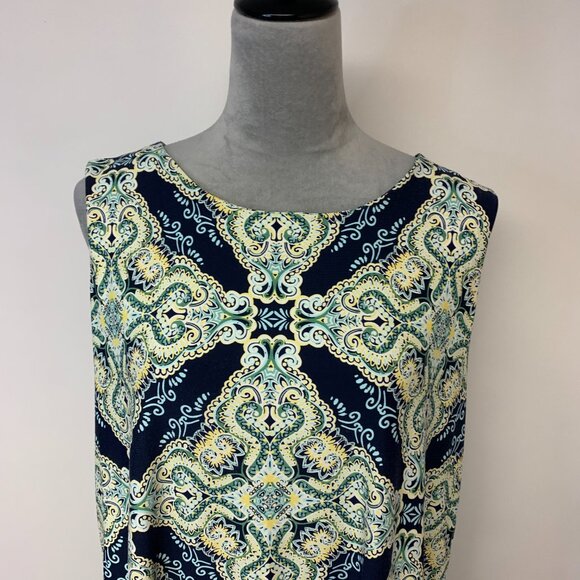 Charter Club Plus Dress SZ 2X Shift Blue Office Classic Midi Mature Brunch - Picture 2 of 9